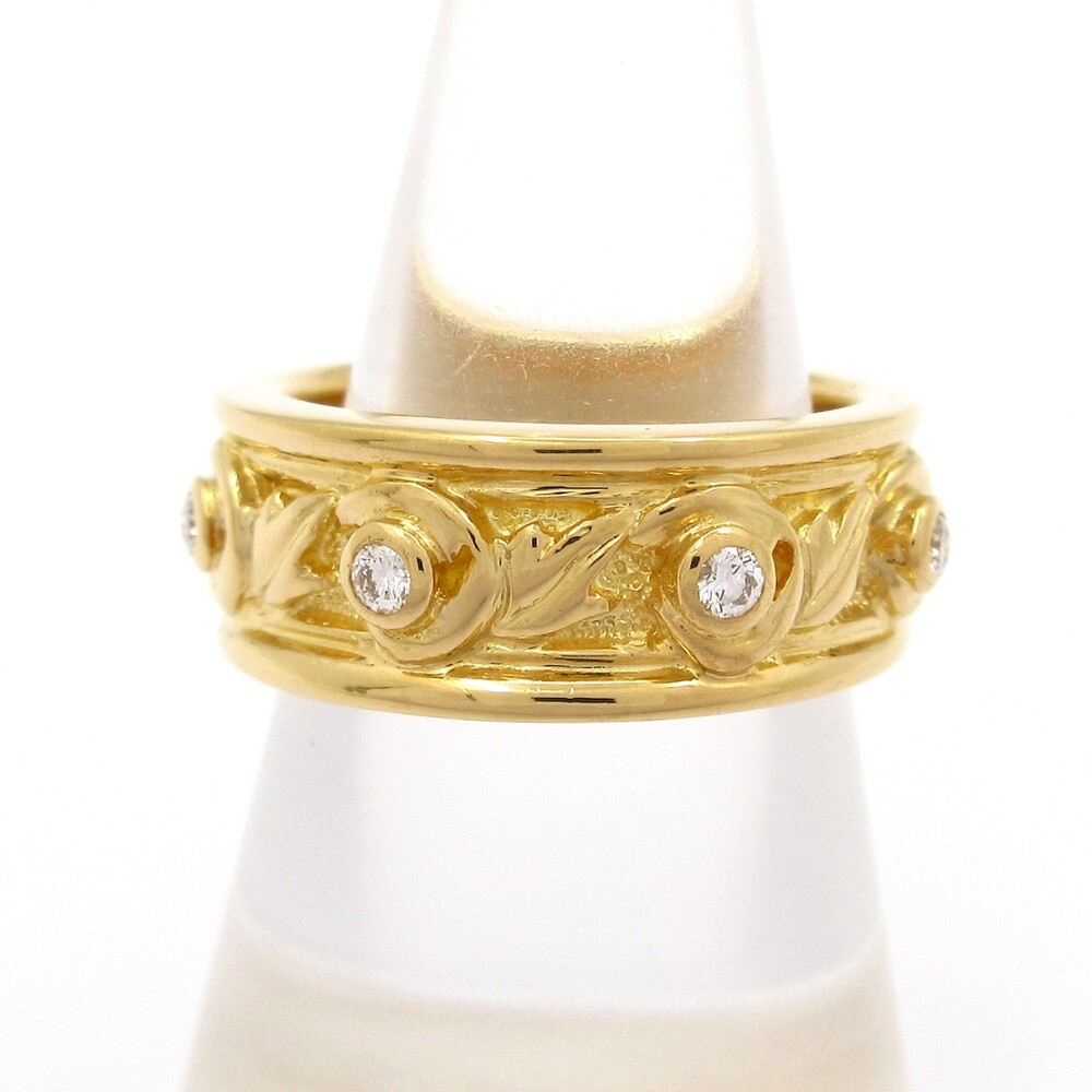 Mikimoto Ring 18K Yellow Gold Diamond